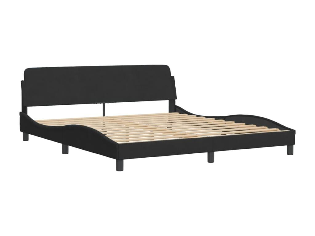 Bed with black mattress 180x200 velvet