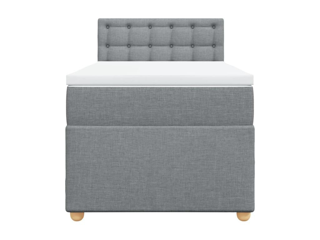 Bed base with light grey 80x200 cm fabric mattress