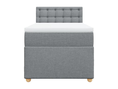 Bed base with light grey 80x200 cm fabric mattress