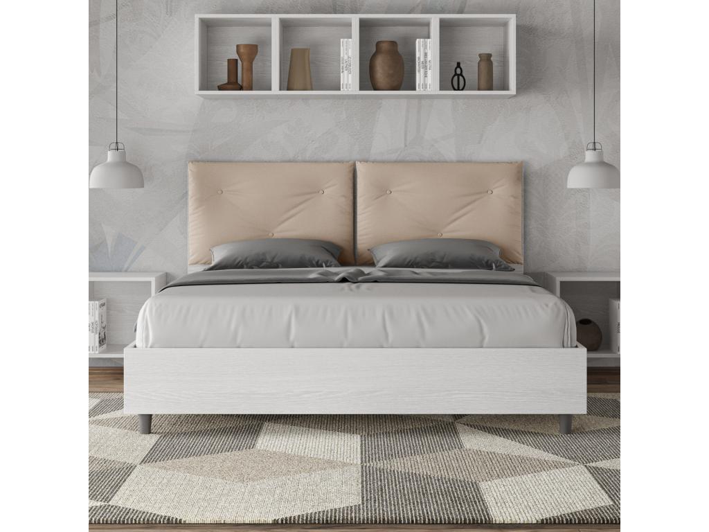 Bed without a mattress base 160x200 with faux leather cushions