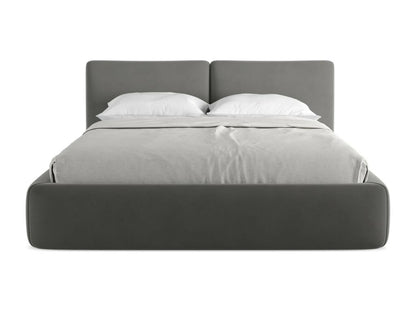 160x200 velvet storage bed - steel -