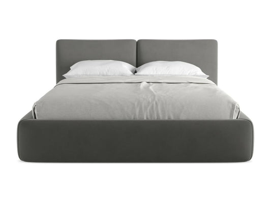 160x200 velvet storage bed - steel -