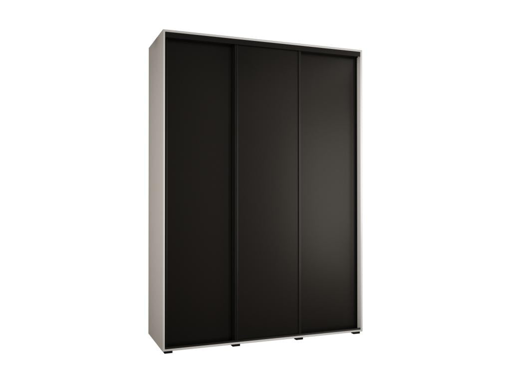 Wardrobe 1 with Sliding Doors 235.2/180/60 3 Doors White/Black/Black