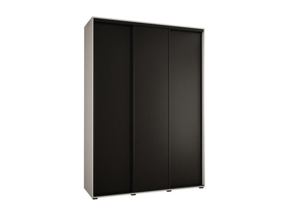 Wardrobe 1 with Sliding Doors 235.2/180/60 3 Doors White/Black/Black