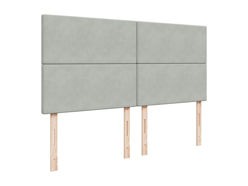 Bed base and mattress, light grey, 180x200cm, velvet