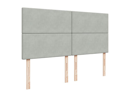 Bed base and mattress, light grey, 180x200cm, velvet