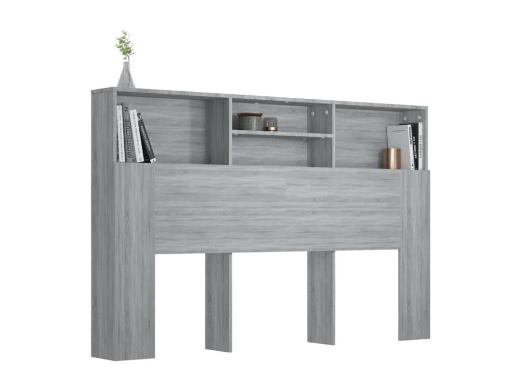 Grey headboard wardrobe 160x19x103.5 cm