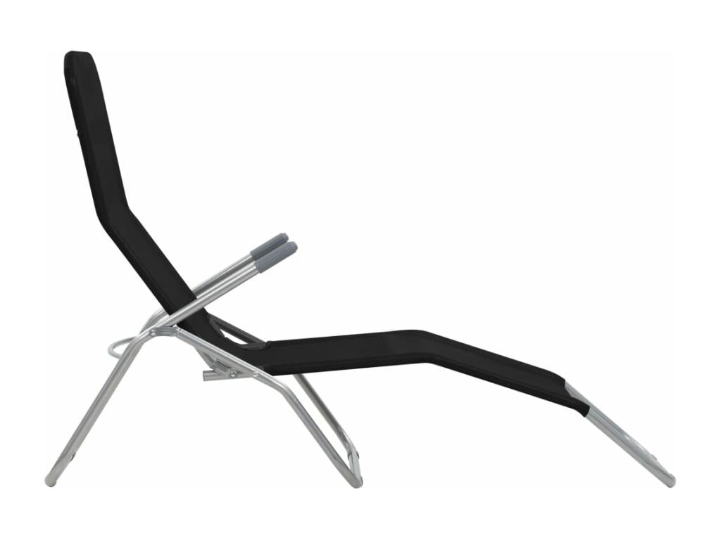 Black folding sun loungers 142x60x97 cm 02 0011951