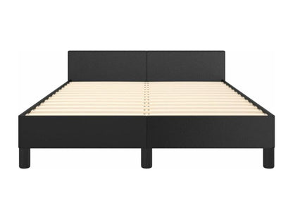 Black faux leather bed frame with headboard, 120x190 cm