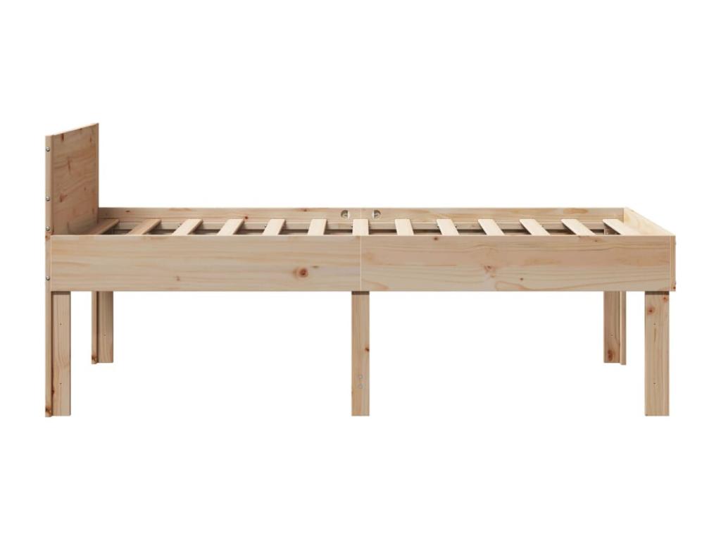 Bed frame without mattress 75x190 cm solid pine wood
