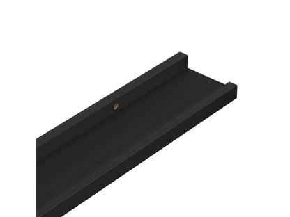 2-piece wall shelves, black, 115x9x3