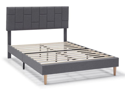 Upholstered platform bed frame 30 cm 90x190 cm Dark Grey