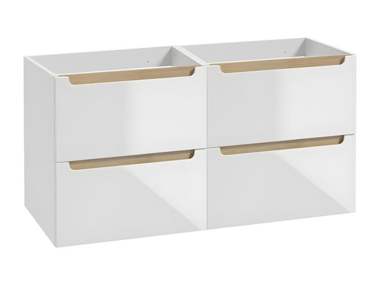120cm vanity unit with 4 drawers, white and wood