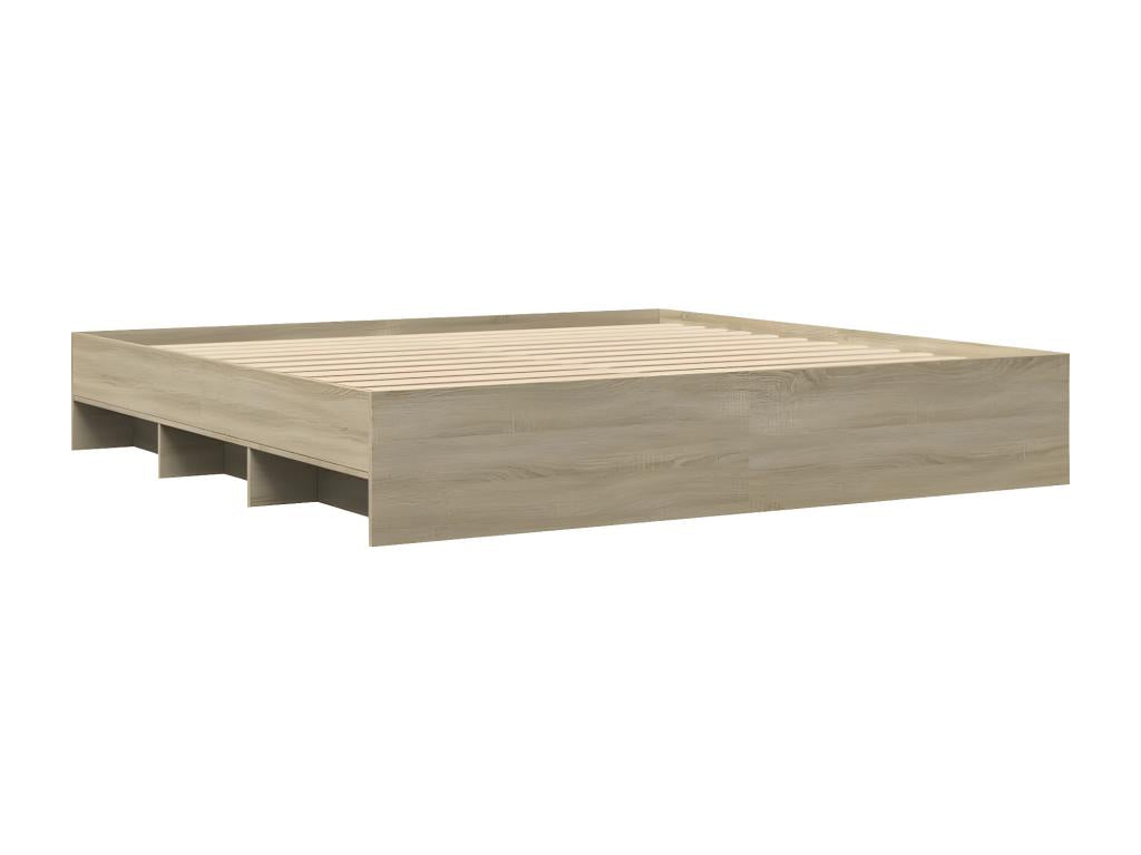 Oak bed frame 180x200 cm engineered wood