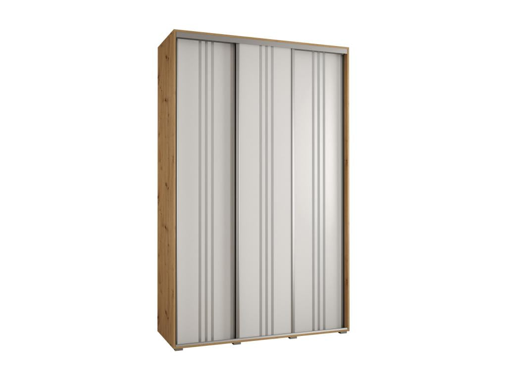 Wardrobe with 6 Sliding Doors 235.2/160/60 3 Doors /White/Silver