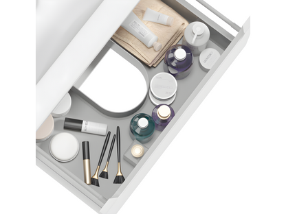 120cm vanity unit with 4 drawers, white and wood