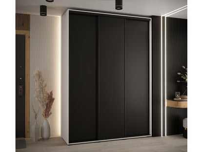 Wardrobe 1 with Sliding Doors 235.2/180/60 3 Doors White/Black/Black