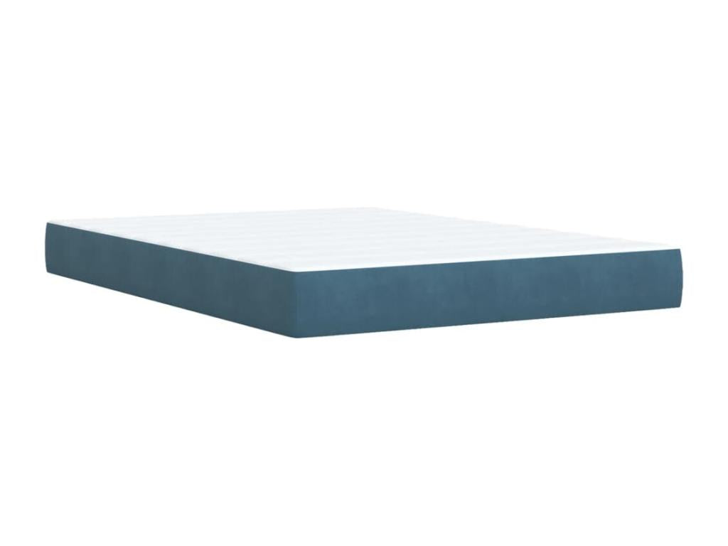 Bed base and mattress, Dark Blue, 140x190cm, Velvet