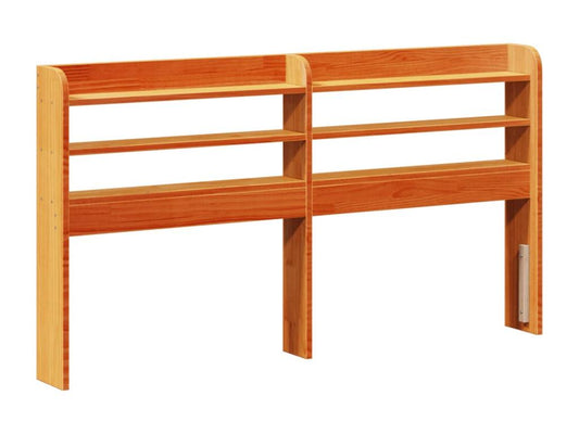 Bed frame without mattress brown wax 120x190cm solid pine wood
