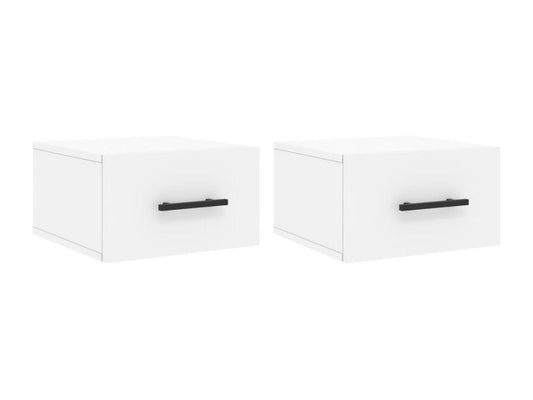 2-piece wall-mounted bedside tables, white, 35x35x20