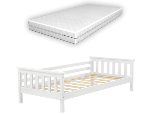 Children's Pine Bed with Orthopedic Mattress 160x80 cm White