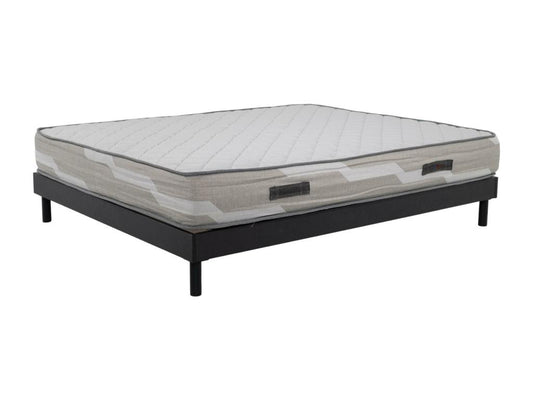 Select spring mattress set - 160x200cm - memory foam comfort layer and grey bed base