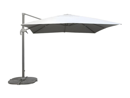 Light grey square offset parasol 300x300 cm