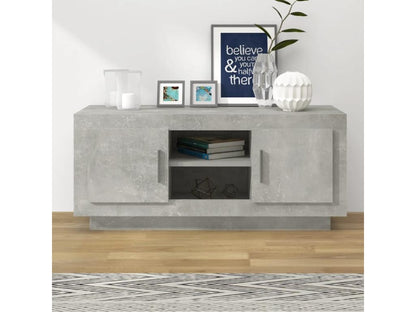 Concrete grey TV stand 102x35x45 cm engineered wood