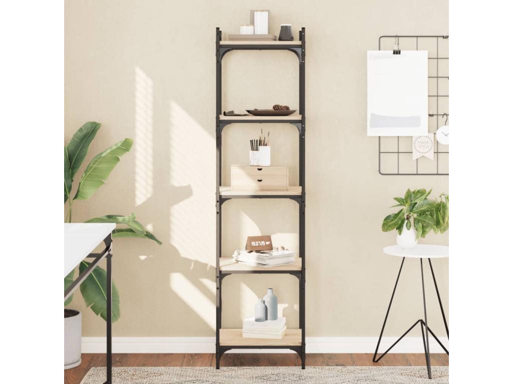 5-tier oak bookcase 40x30x154