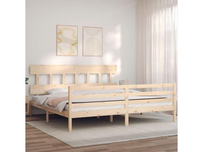 Bed frame with headboard, super solid wood