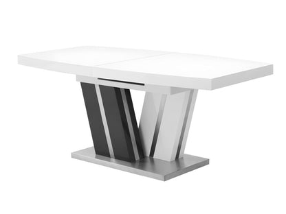 Extendable dining table II - 6 to 8 people - Grey and white lacquered MDF