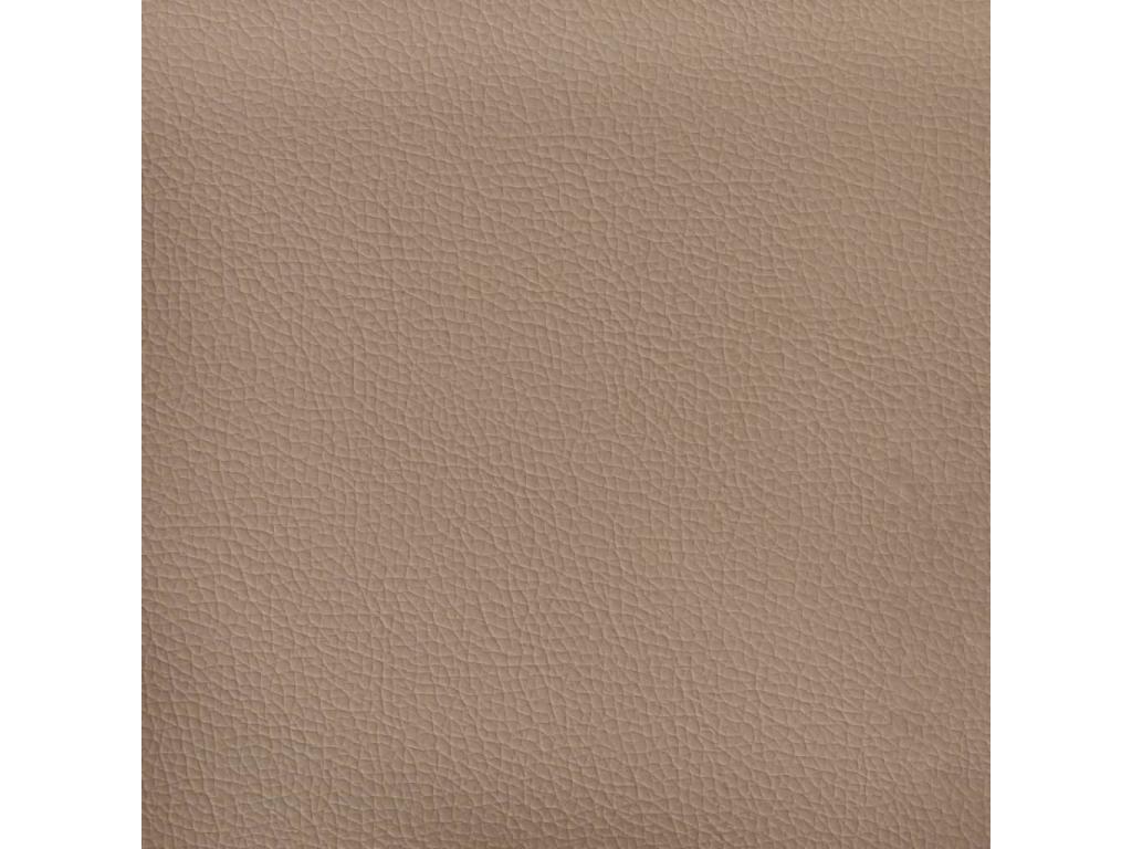 Cappuccino-colored bed frame (100x200 cm) without mattress, faux leather