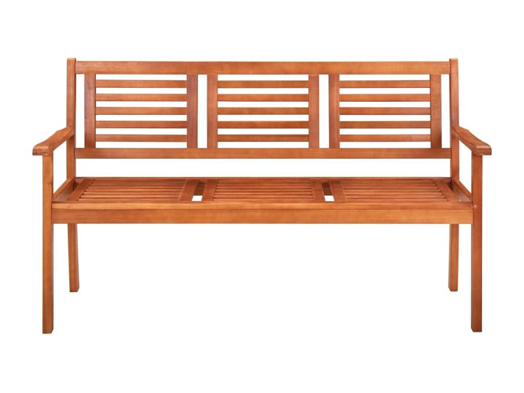 3-seater garden bench with cushion, 150 cm, eucalyptus wood