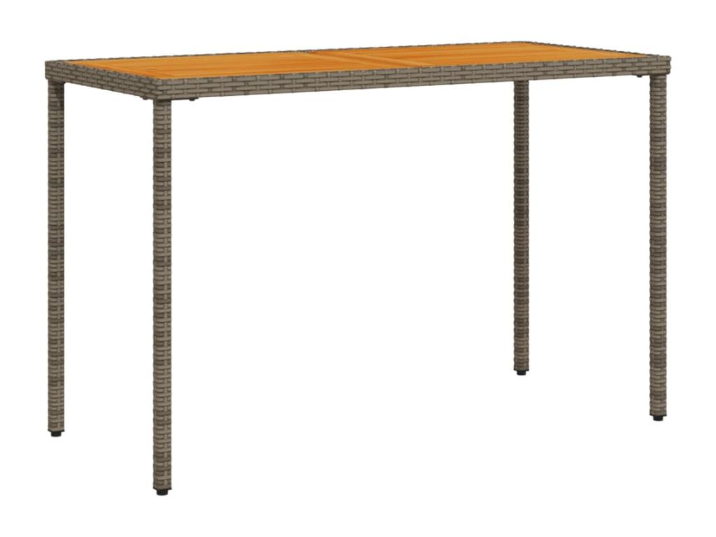 Garden table with grey wooden top, 115x54x74 cm