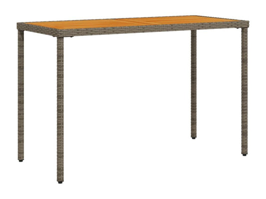 Garden table with grey wooden top, 115x54x74 cm