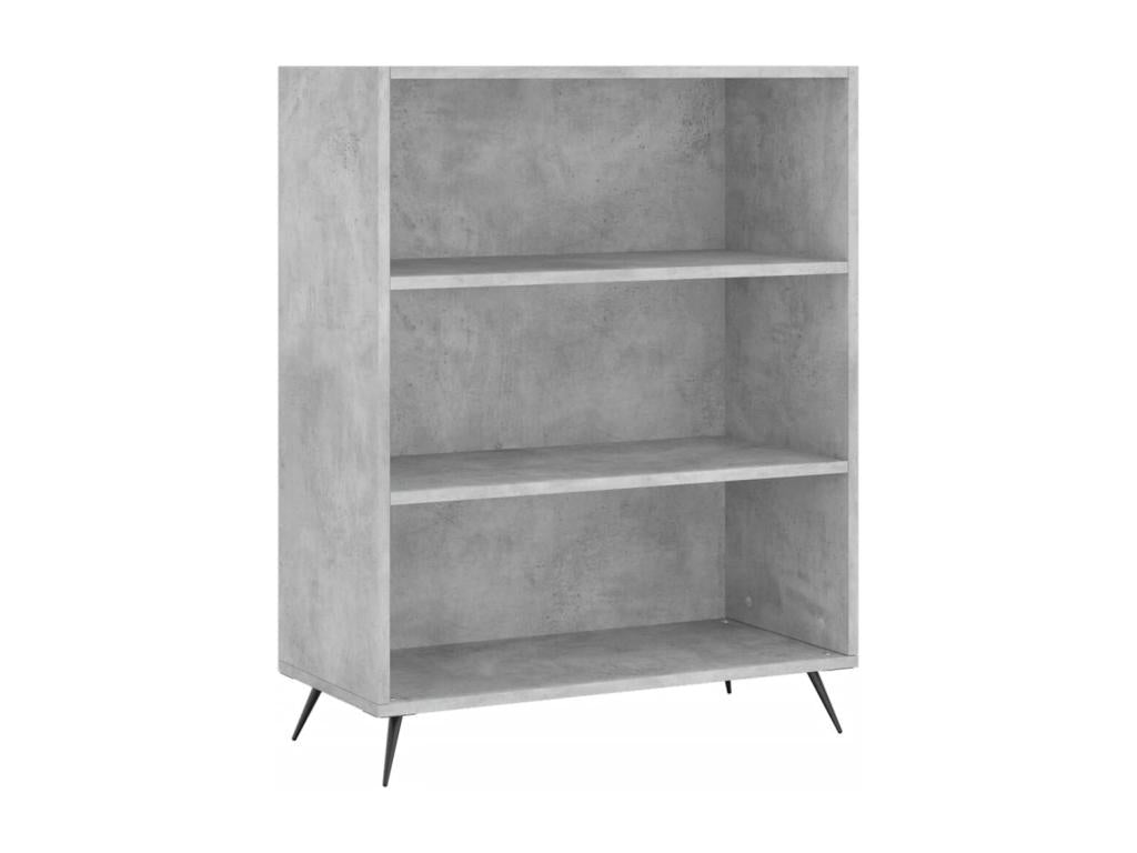 Concrete grey bookcase 69.5x32.5x90 cm engineered wood