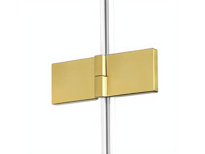 Left-hand pivoting shower enclosure 110x110 cm, Gold Brushed finish, front access
