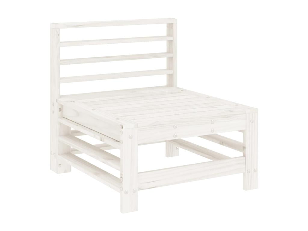 6-piece garden furniture set, white, solid pine wood