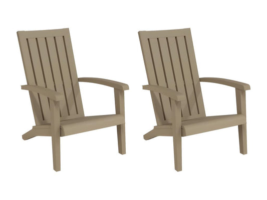 Garden chairs, set of 2, light brown PP