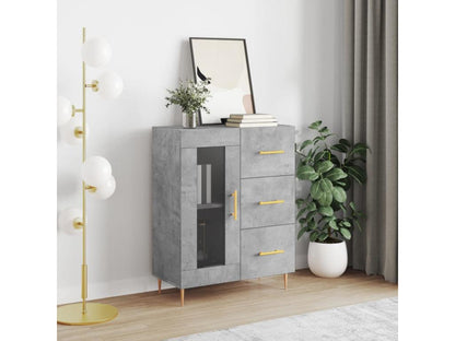 Concrete grey sideboard 69.5x34x90 cm engineered wood
