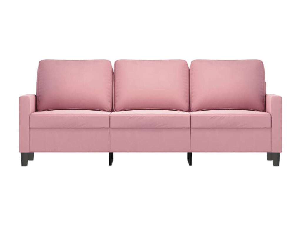 3-seater sofa, pink, 180 cm, velvet