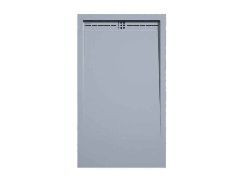 Grey shower tray with smooth finish and coloured cover grid - 200x70 cm