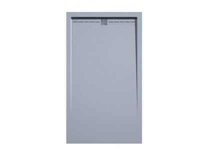 Grey shower tray with smooth finish and coloured cover grid - 200x70 cm