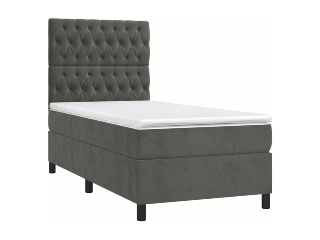 Bed base with mattress, Dark Grey, 100x200