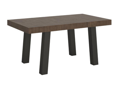 Extendable Bridge Table 90x160/420 cm, Walnut with Anthracite Frame