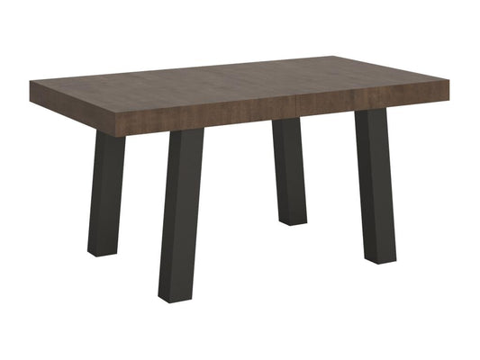 Extendable Bridge Table 90x160/420 cm, Walnut with Anthracite Frame