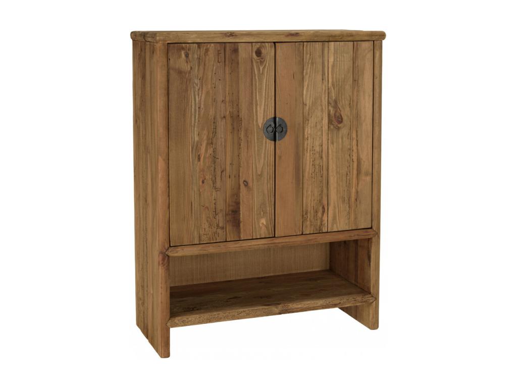 2-door sideboard with 1 niche, made of recycled pine wood