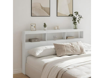 Headboard wardrobe with white LED lighting, 180x17x102 cm