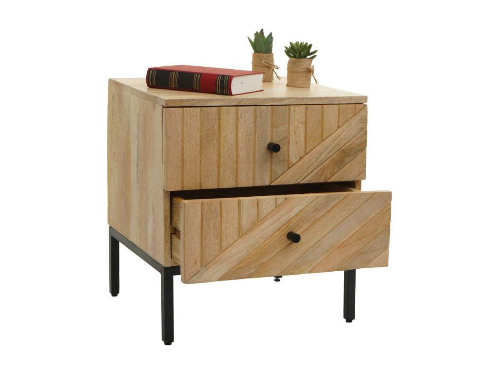 Bedside table L95 chest of drawers side table cabinet drawer mango wood 51x45x40cm natural