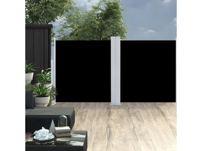 Retractable side awning, black, 120x600 cm